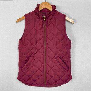J Crew Mercantile NWT Quilted Vest with Ruffle Detail Womens Size XXS